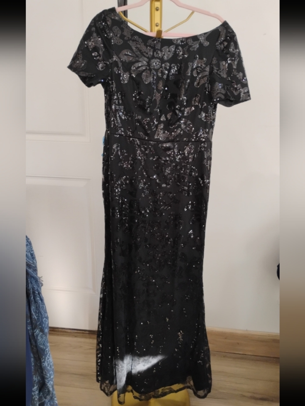 Elegant Black Sequin Evening Gown
